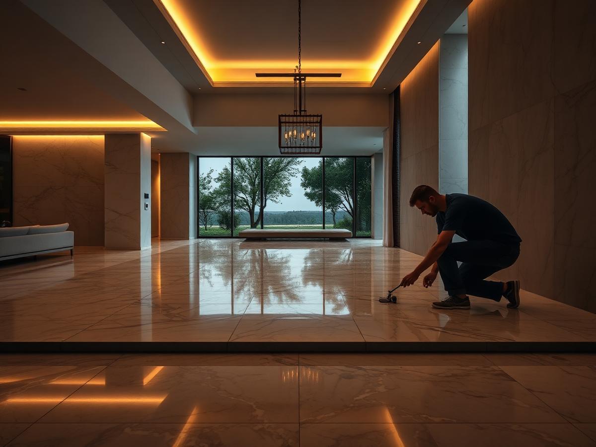Marble, ceramic, floor and wall tile installation.